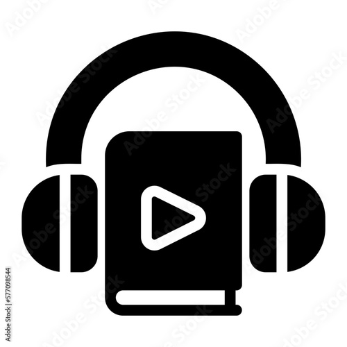 audio book glyph icon
