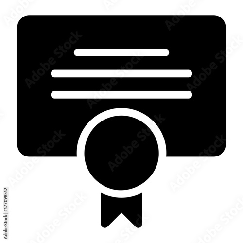 certificate glyph icon