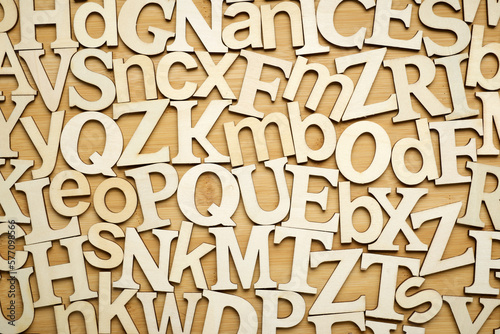 Letters to play on a wooden table