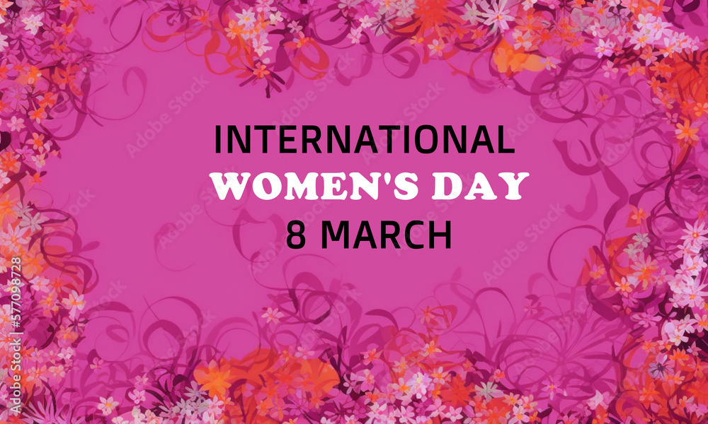 March 8, International Women's Day, floral. Generative AI. March 8, International Women's Day, floral. Generative AI.