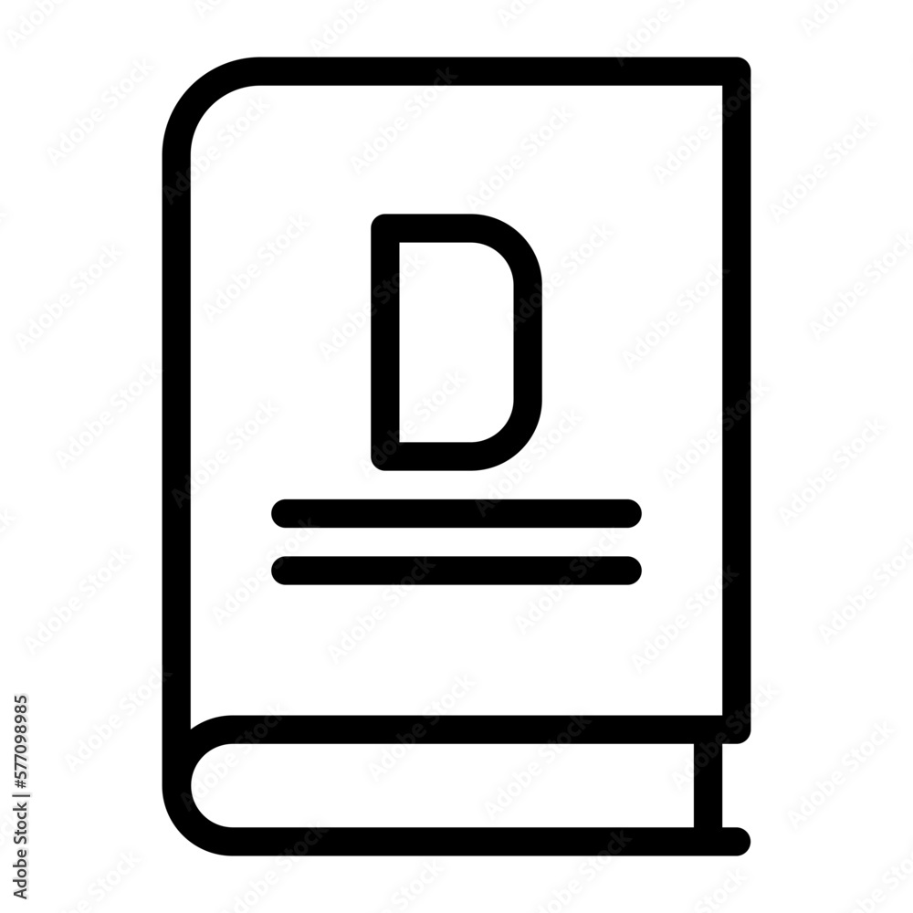 dictionary line icon