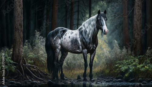 Beyond Reality: AI-Generated Oil Paintings Featuring Majestic Horses photo