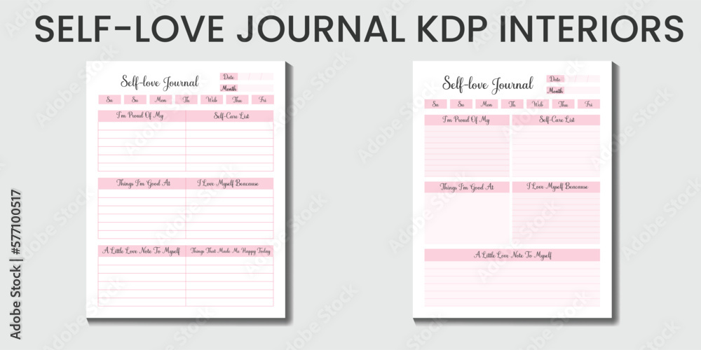 Self-love Journal for women KDP interiors designs