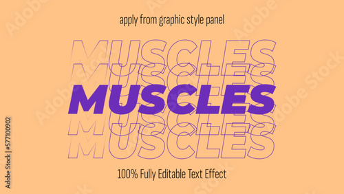 Muscles - fully editable premium text effect.