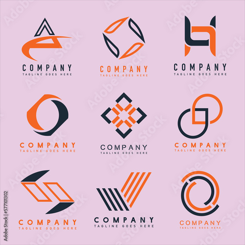 business logo design.set of icons.set of elements.3d logo design.