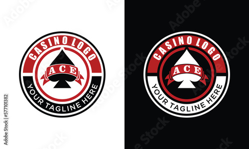 Casino and gambling badges, icons or emblems