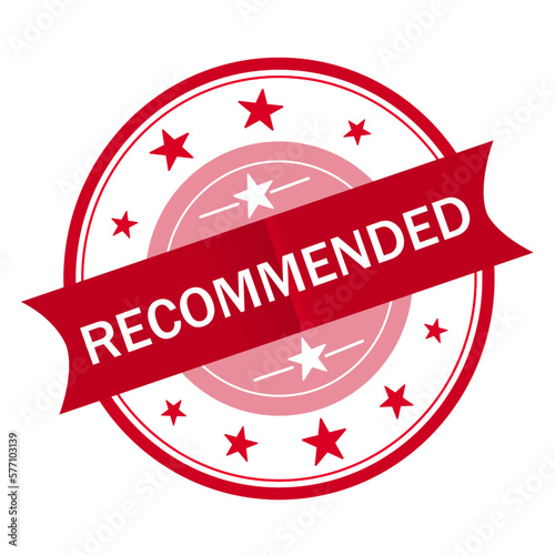 Recommend stamp. Star with badge icon. Flat Vector illustration.