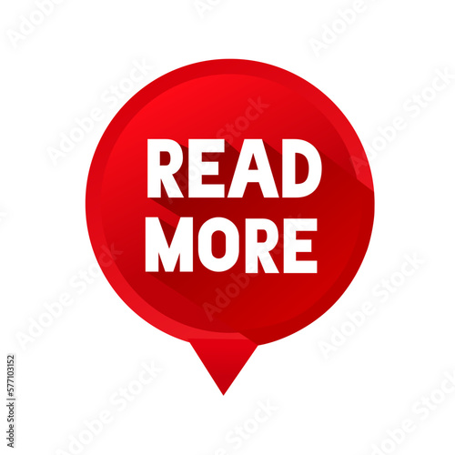 Read more banner for web site, label, banner, speech bubble, sticker, icon, design template. Flat style vector illustration.