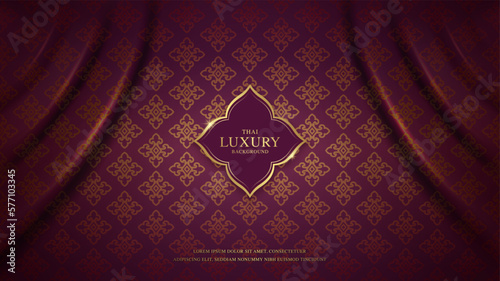 Thai art luxury banner, background pattern decoration for printing, flyers, poster, web, banner, brochure and card concept vector illustration