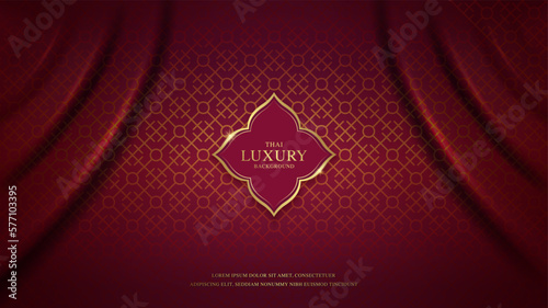 Thai art luxury banner, background pattern decoration for printing, flyers, poster, web, banner, brochure and card concept vector illustration