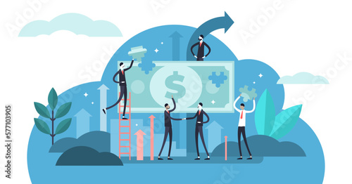 Opportunities illustration, transparent background. Flat tiny business chances persons concept. Company potential professional cooperation to growth with common strategy solutions.