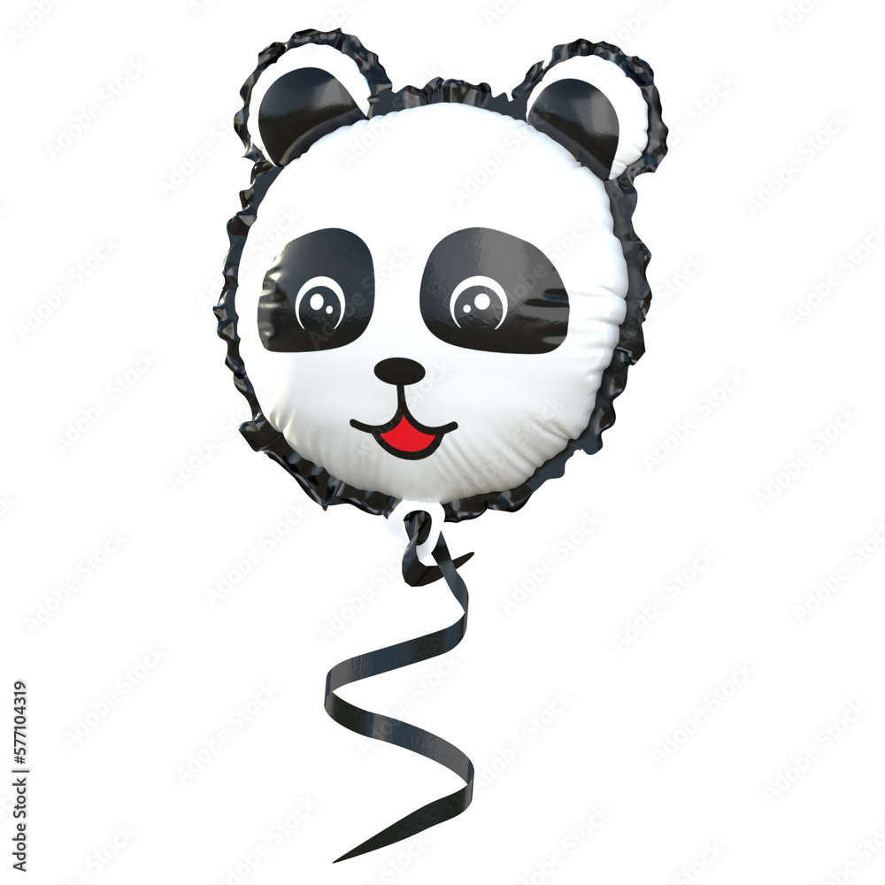 panda balloon cute animal cartoon character 3d illustration
