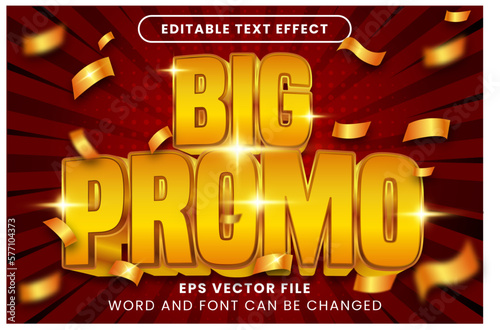 3d luxury gold big promo editable vector effect