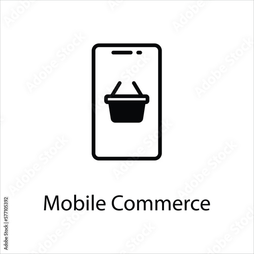 Mobile Commerce icon vector stock