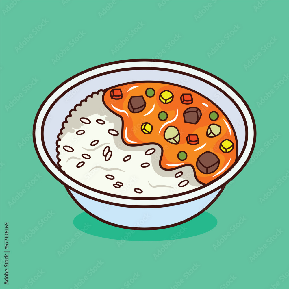 illustration of curry rice illustration of curry rice