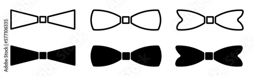Bowtie of black icon on background. Vintage necktie, design for any purposes.