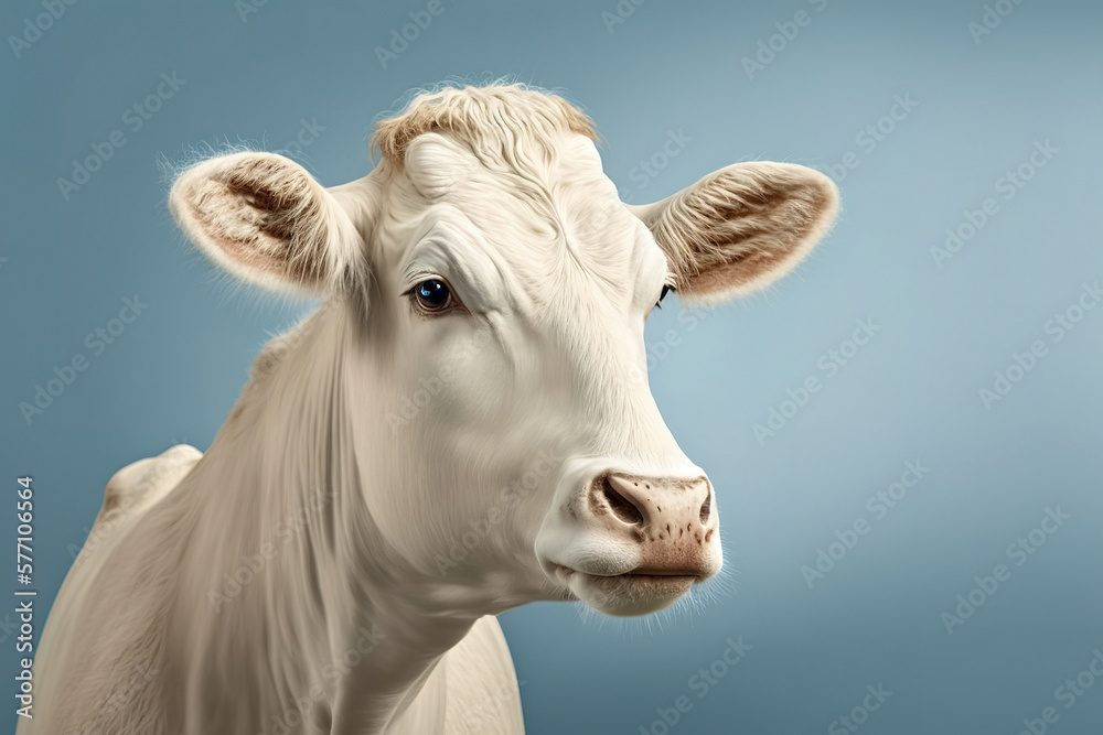 AI image of domestic cow in studio