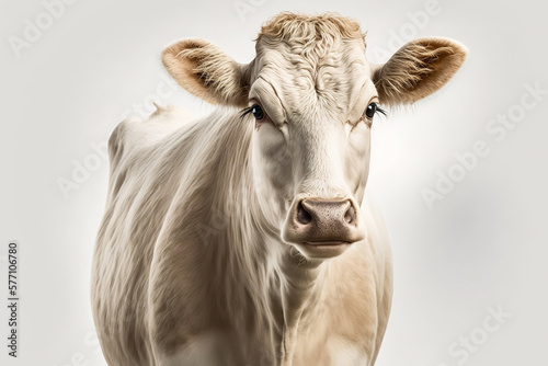 AI image of domestic cow in studio photo