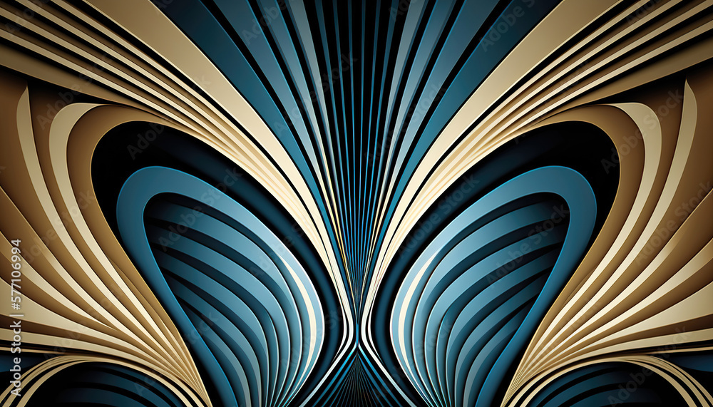 abstract luxury background, blue and gloden design wallpaper, generative ai abstract luxury background, blue and gloden design wallpaper, generative ai