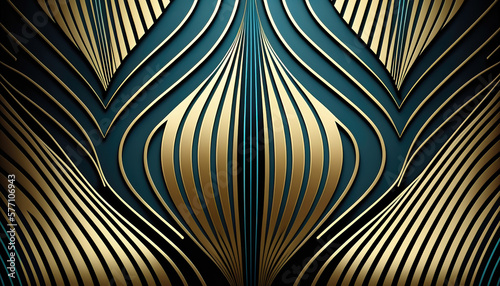 abstract luxury background, blue and gloden design wallpaper, generative ai