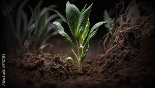 Corn Seedling. Generative AI © Alexander Limbach
