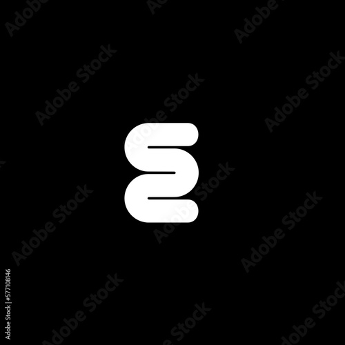 letter e logo forming a light bulb on black background