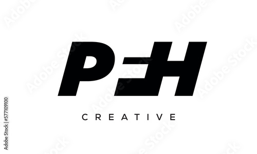 PFH letters negative space logo design. creative typography monogram vector photo