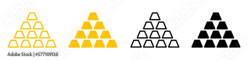 Brick of gold design illustration. Golden ingot vector icon. Golden bullion sign.