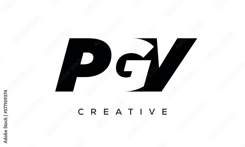 PGV letters negative space logo design. creative typography monogram vector PGV letters negative space logo design. creative typography monogram vector