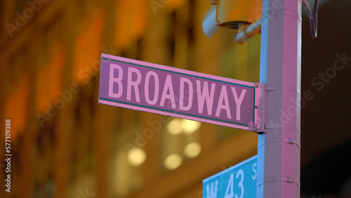 Broadway street sign in Manhattan - travel photography photo