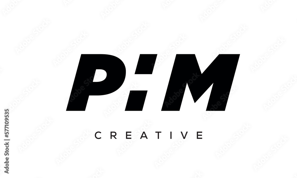 PHM letters negative space logo design. creative typography monogram vector