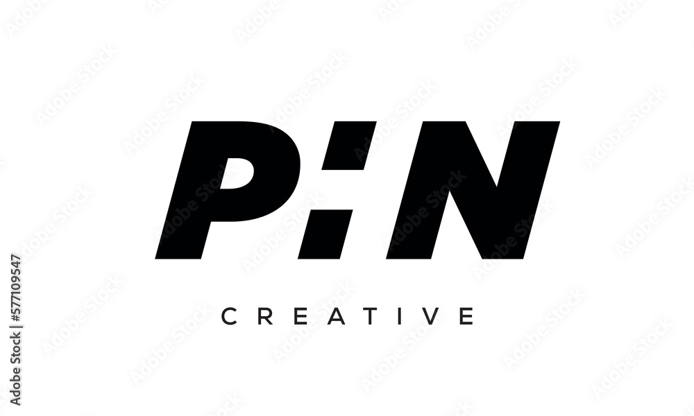 PHN letters negative space logo design. creative typography monogram vector