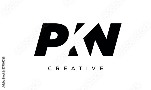 PKN letters negative space logo design. creative typography monogram vector