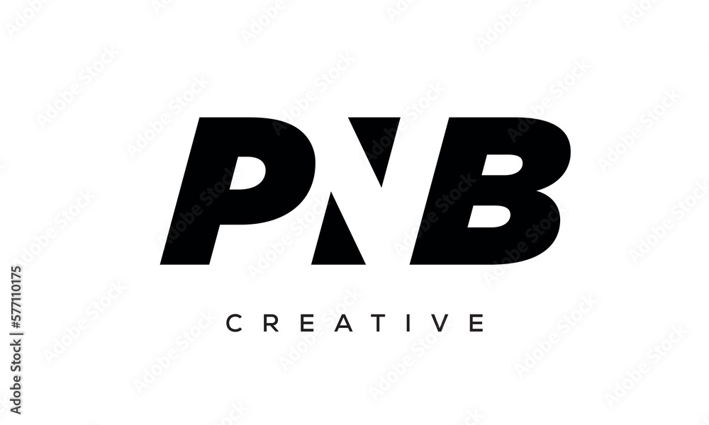PNB letters negative space logo design. creative typography monogram vector PNB letters negative space logo design. creative typography monogram vector