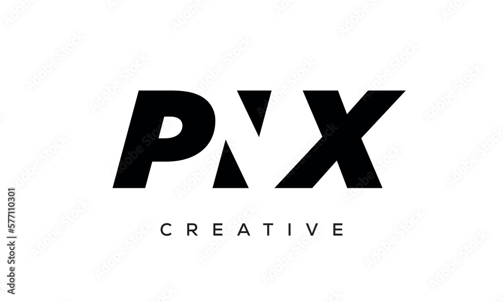 PNX letters negative space logo design. creative typography monogram vector PNX letters negative space logo design. creative typography monogram vector