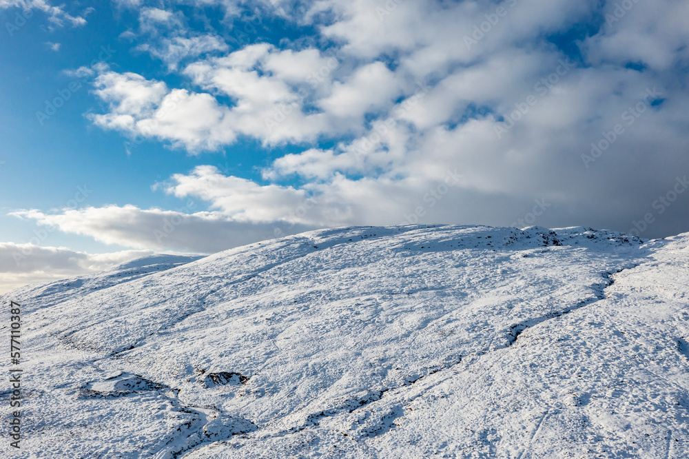 The snow covered Glenveagh Mountains and Glen in County Donegal - Republic of Ireland The snow covered Glenveagh Mountains and Glen in County Donegal - Republic of Ireland