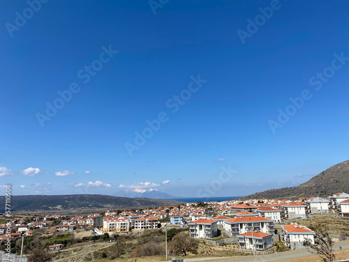 Gokceada-Imbros Island Turkey city center view. Aegean sea town in canakkale Turkey