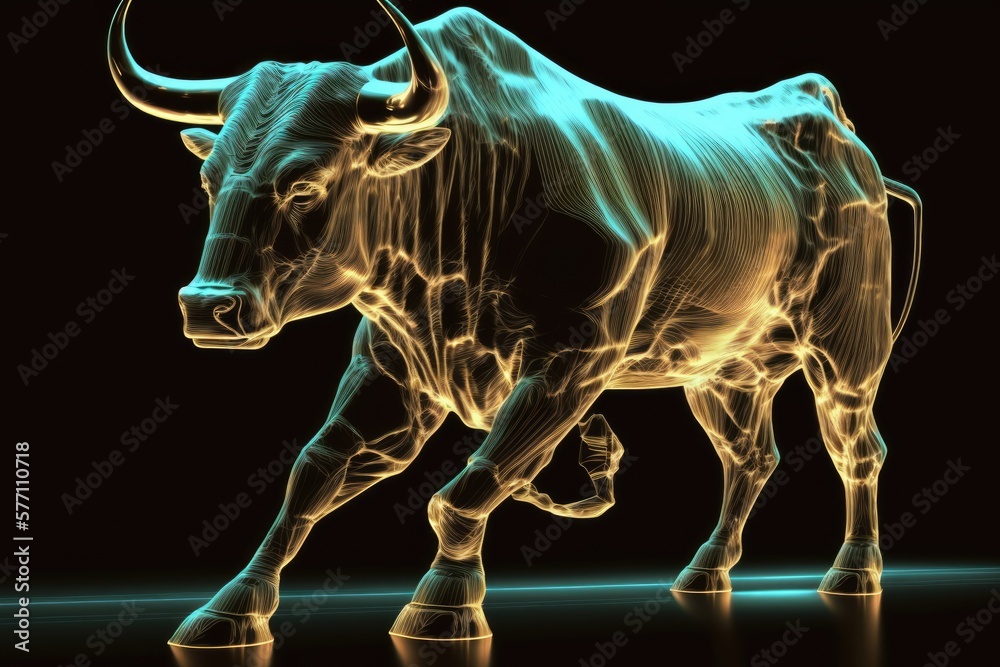 Obraz premium The term Bull market is used to describe a favorable investment climate in the stock market. Stock expansion funded by monetary investment. What to do when valuing risks in trading. With a strong st