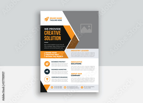 Creative Marketing Agency flyers, corporate flyer design template, creative flyer design, Flyer brochure cover design template in A4 size photo