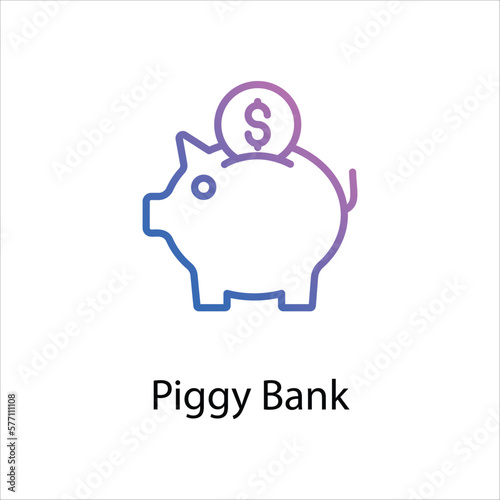 Piggy Bank icon vector stock