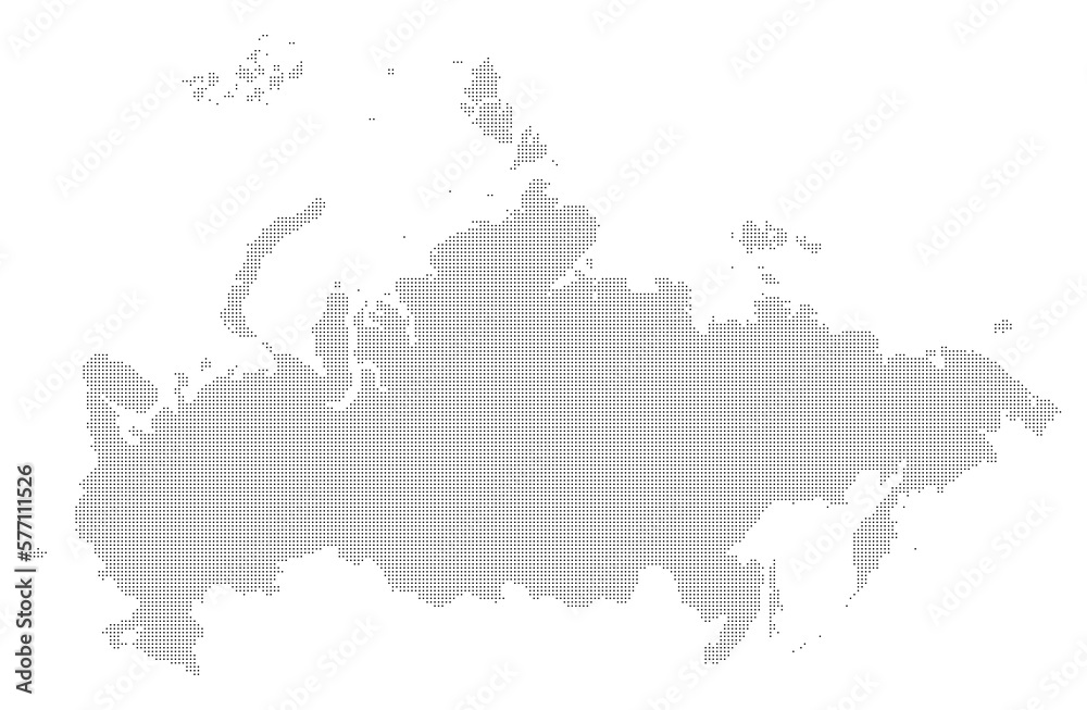 Russia map dotted pattern (dot pattern). Russia map illustration. Russian Map.	
