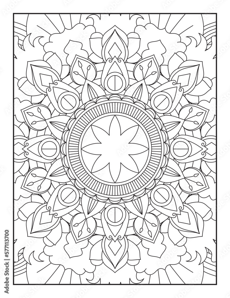 Vector abstract mandala pattern. Coloring book Lace pattern The tattoo