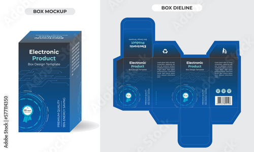 Electronic product box design with dieline and 3D mockup illustration, charger box design, speaker box design, Electronic accessories parts packaging design