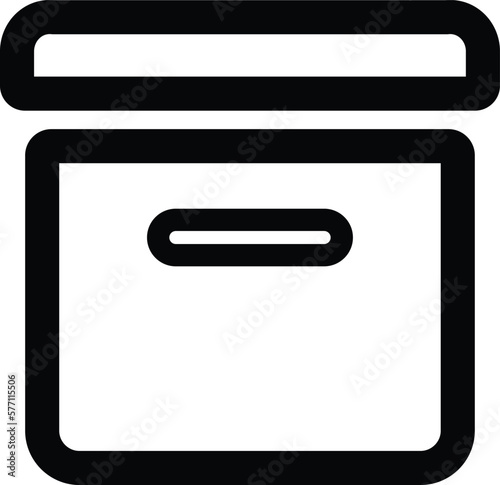 Office box line icon vector for mobile concept and web design. Box archive icon