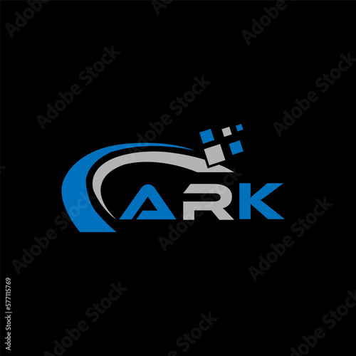 ARK letter logo design on black background. ARK creative initials letter logo concept. ARK letter design. ARK letter design on black background. ARK logo vector.

