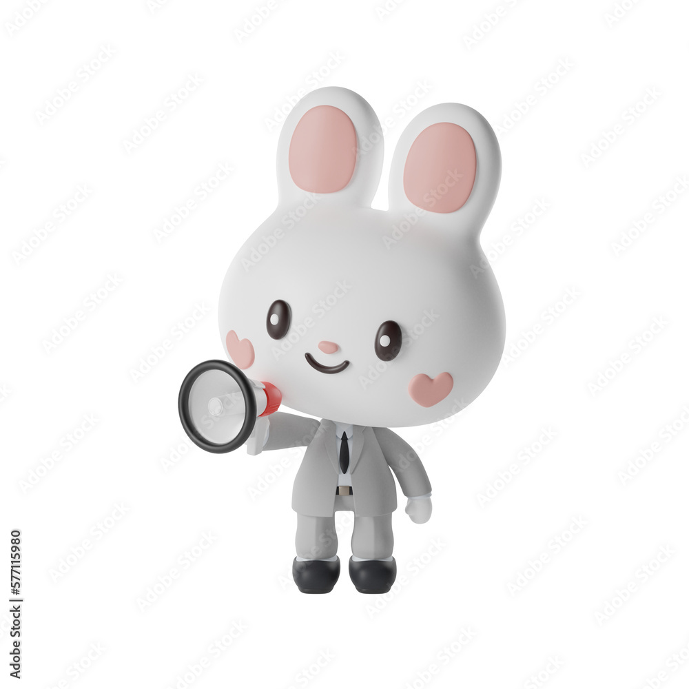 Rabbit Businessman 3D Illustration-13 Rabbit Businessman 3D Illustration-13