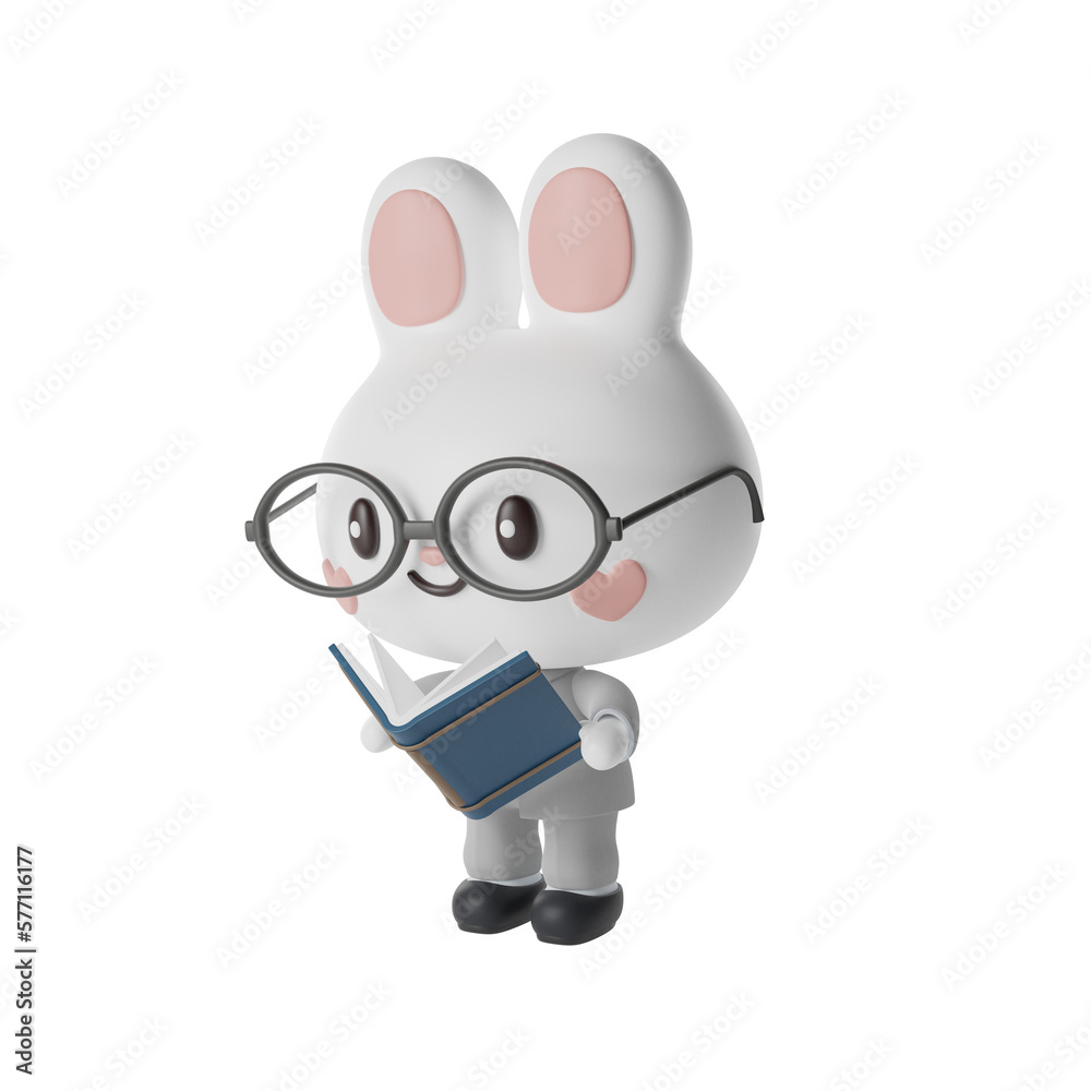 Rabbit Businessman 3D Illustration-15 Rabbit Businessman 3D Illustration-15