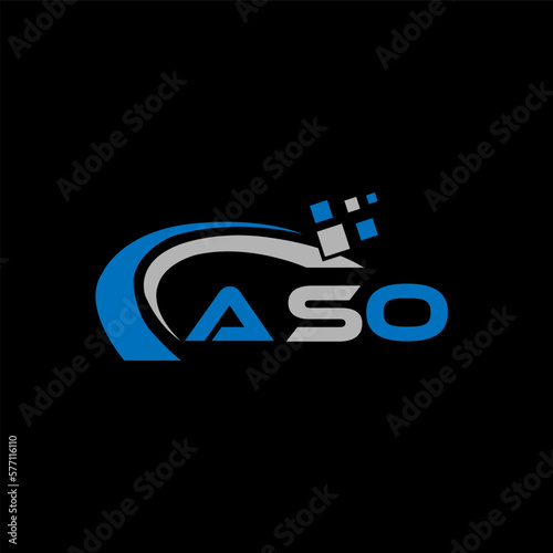 ASO letter logo design on black background. ASO creative initials letter logo concept. ASO letter design. ASO letter design on black background. ASO logo vector.
