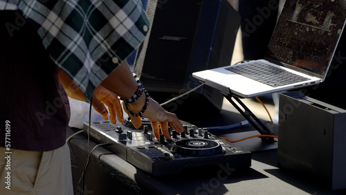 DJ playing and mixing music - travel photography
