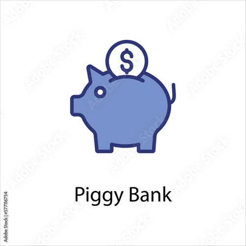 Piggy Bank icon vector stock